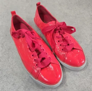 🐢 COACH Suzzy Patent Sneakers w/ ribbon laces. Super Cute! Size 8