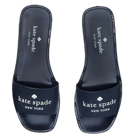 ♠️ kate spade Peyton Cow Leather Sandal, Blazer Blue Navy