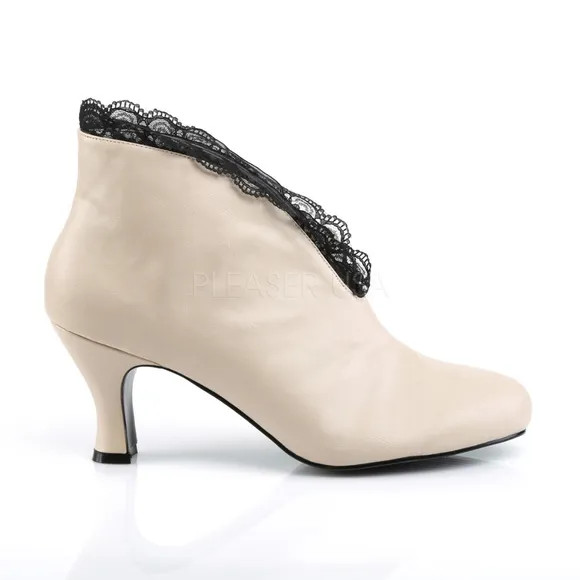 ❤️ Lace Trim High Heel Ankle Boots
