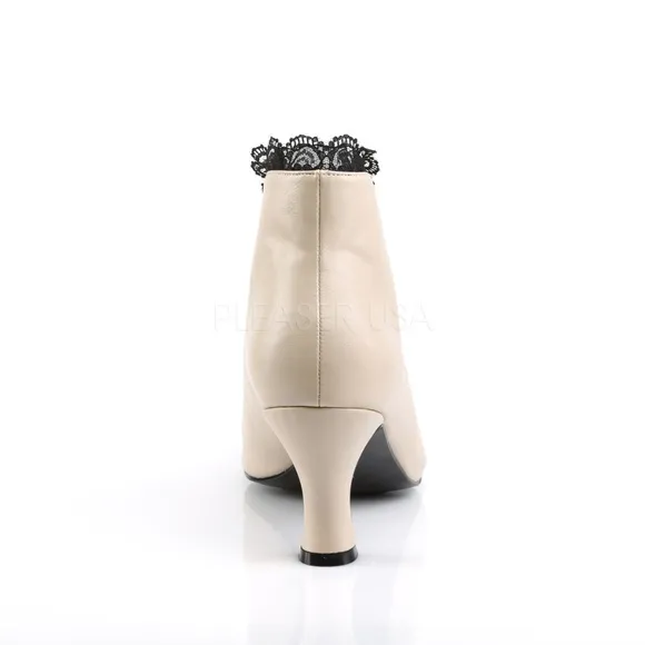 ❤️ Lace Trim High Heel Ankle Boots