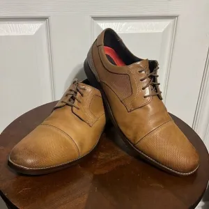 🔥🔥 ROCKPORT Simon Cap Toe Oxford Cognac Leather Dress Shoes - Men Sz 12 - EUC