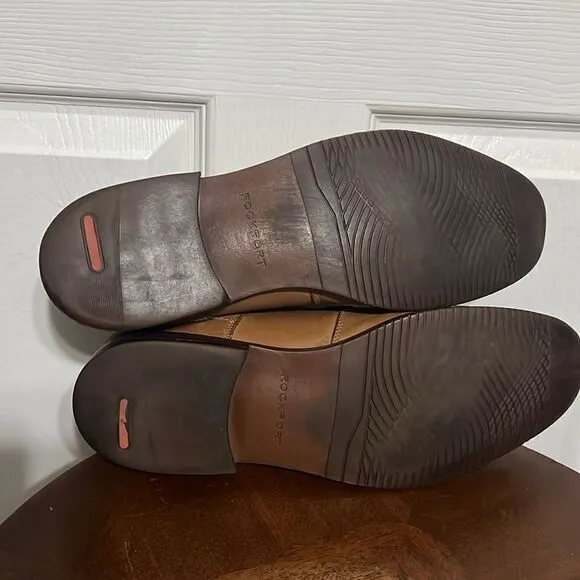 🔥🔥 ROCKPORT Simon Cap Toe Oxford Cognac Leather Dress Shoes - Men Sz 12 - EUC