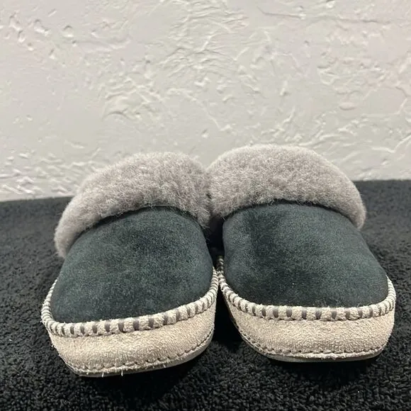 🔥🔥 UGG Aira 1007728 Black Suede Slip On Mules Slippers Shoes Women Sz 9 - EUC