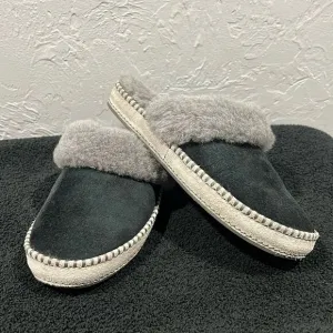 🔥🔥 UGG Aira 1007728 Black Suede Slip On Mules Slippers Shoes Women Sz 9 - EUC