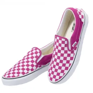 🆕 Vans | Classic Slip On Checkerboard Sneakers Fuchsia Pink Size 7Y /8.5 Womens