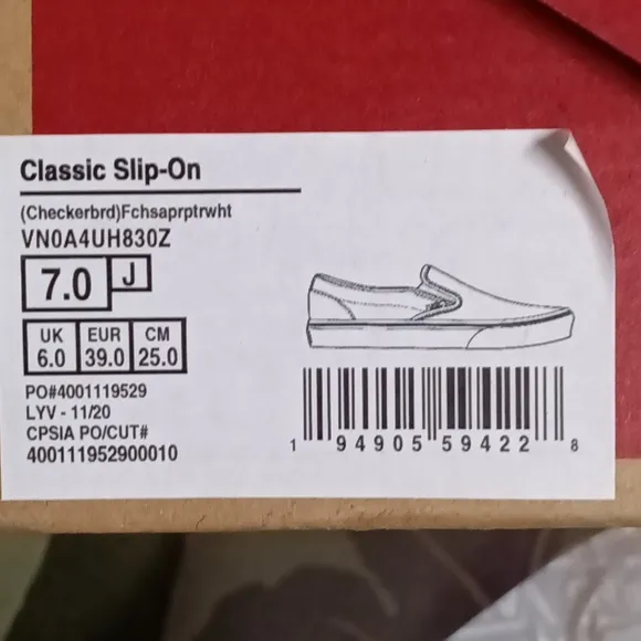 🆕 Vans | Classic Slip On Checkerboard Sneakers Fuchsia Pink Size 7Y /8.5 Womens