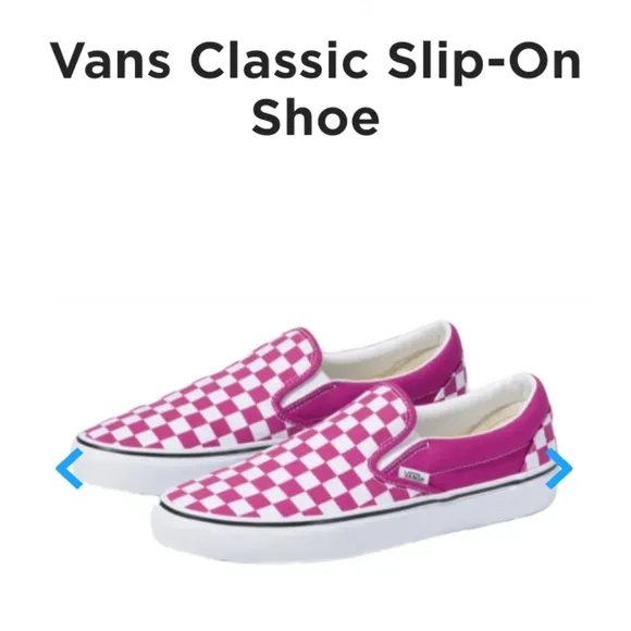 🆕 Vans | Classic Slip On Checkerboard Sneakers Fuchsia Pink Size 7Y /8.5 Womens