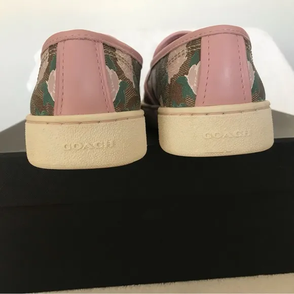 - Women’s 7.5 Coach Flowers Sneakers Slip on EUC Pink Flowers and trim cr…