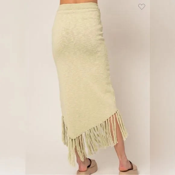 075 SAGE FRINGE SHIRT SET