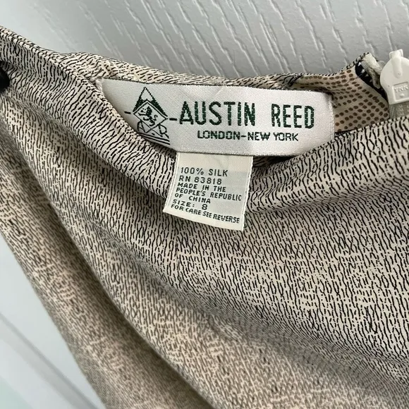 100% silk, Austin Reed vintage skirt knee length shoes business funky art