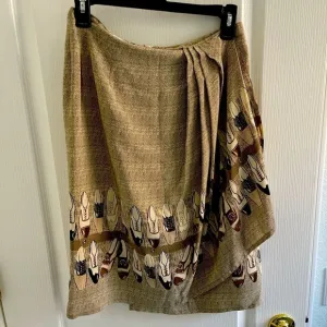 100% silk, Austin Reed vintage skirt knee length shoes business funky art