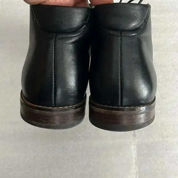 [10EE]Florsheim Baldwin Black Leather Men Plain Toe Chukka Boots