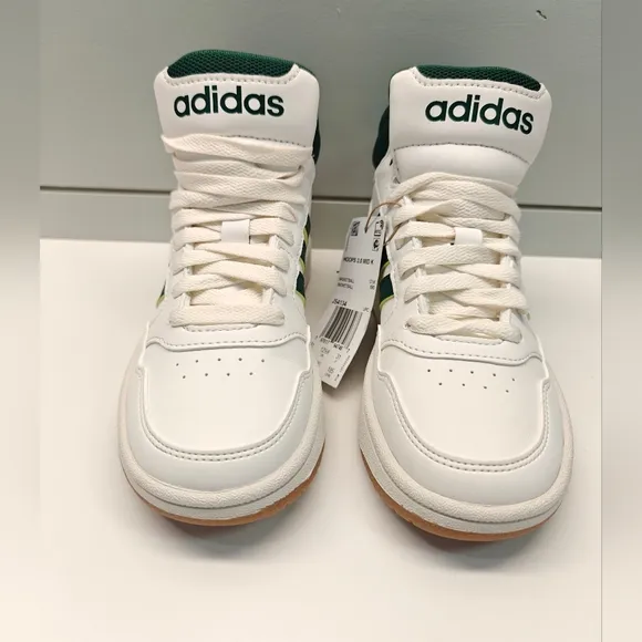 13K Adidas Hoops Mid 3.0 Unisex Kid's Basketball Casual Sneakers White Green