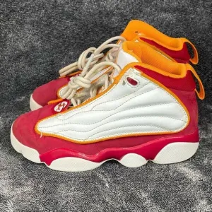 23 Jordan Pro Strong 'Cardinal Red' White Sneakers, Size 1Y