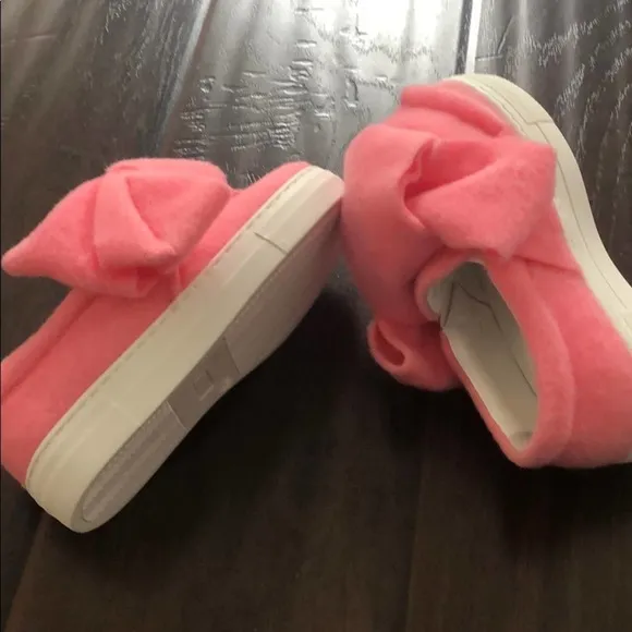 $273 Made in Italy Joshua Sander Girls Big Pink Bow Slip on Sneaker 11.5