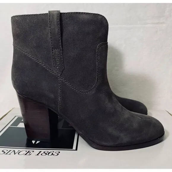 $328 Womens Frye Myra Bootie‎ Smoke Grey Oiled Suede Boots Heel 9.5M MSRP $328