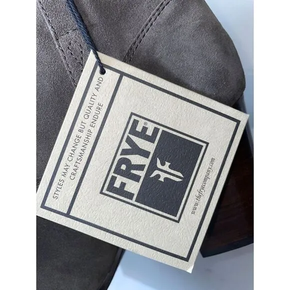 $328 Womens Frye Myra Bootie‎ Smoke Grey Oiled Suede Boots Heel 9.5M MSRP $328