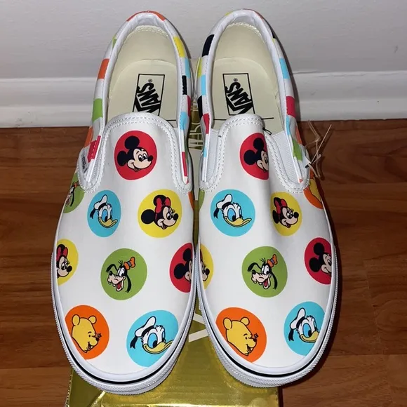 50th Anniversary Disney Vans slip on character sneakers