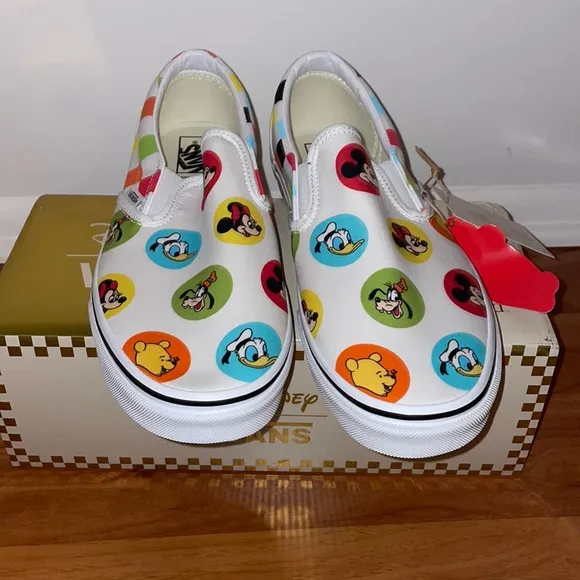 50th Anniversary Disney Vans slip on character sneakers