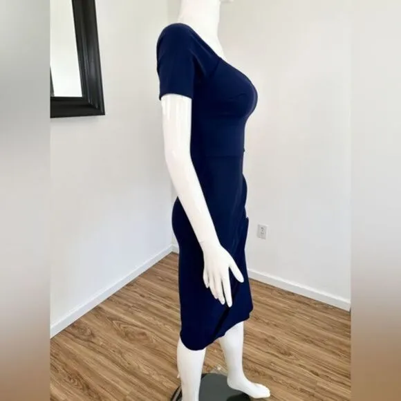 $750 Chiara Boni La Petite Robe Sultana Ruffle Bodycon Midi Dress Size 2