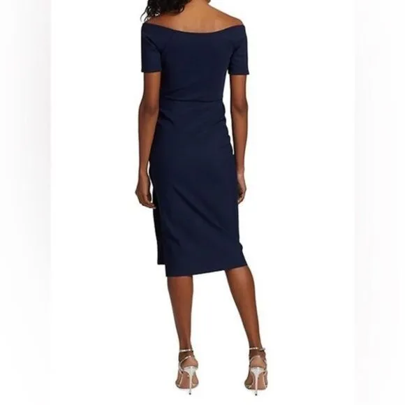 $750 Chiara Boni La Petite Robe Sultana Ruffle Bodycon Midi Dress Size 2