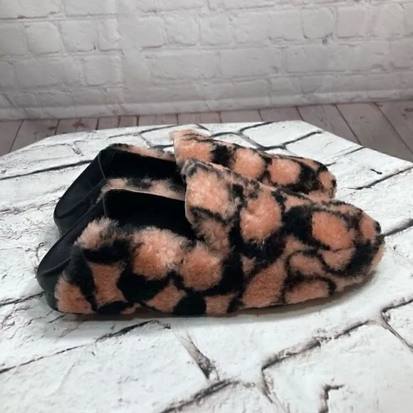 7 COACH HOLLY Smoking Slipper/Loafer Plush Shearling &amp; Leather NIB great gift