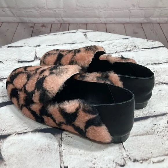 7 COACH HOLLY Smoking Slipper/Loafer Plush Shearling &amp; Leather NIB great gift