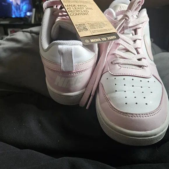 7Y Nike Pink and White Sneakers