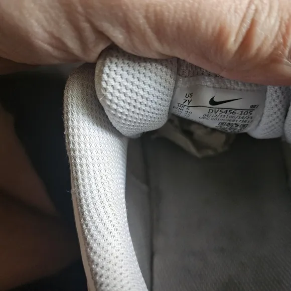 7Y Nike Pink and White Sneakers