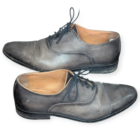 Ace Marks Oxford Cap Toe Leather Dress Shoes Men's Size 8.5 Made in Italy