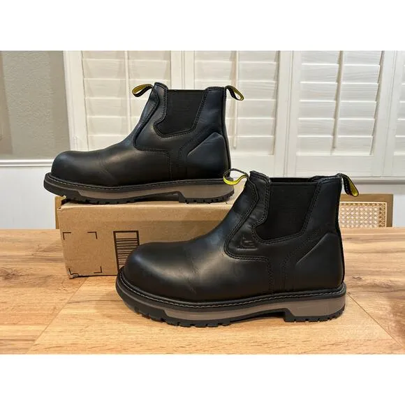 Ace Men's Black Work Boots Firebrand Size 9 Lightly Worn Slip Resistant Soft Toe