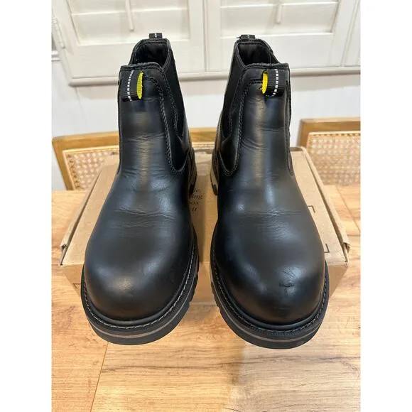 Ace Men's Black Work Boots Firebrand Size 9 Lightly Worn Slip Resistant Soft Toe