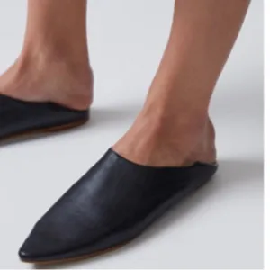 Acne Studios Aminata black pointed babouche slippers in Italian nappa leather