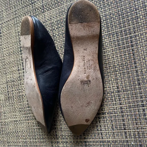 Acne Studios Aminata black pointed babouche slippers in Italian nappa leather