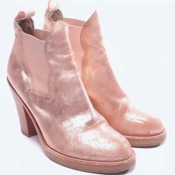 ACNE STUDIOS Rose Gold Metallic Chelsea Boots EUC/sz 37= US sz: 7