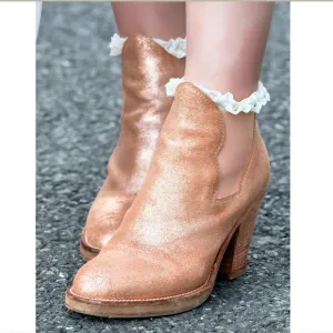 ACNE STUDIOS Rose Gold Metallic Chelsea Boots EUC/sz 37= US sz: 7