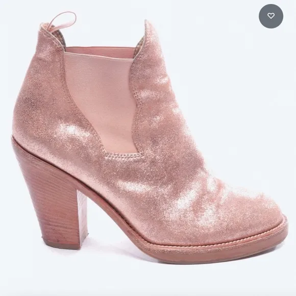 ACNE STUDIOS Rose Gold Metallic Chelsea Boots EUC/sz 37= US sz: 7