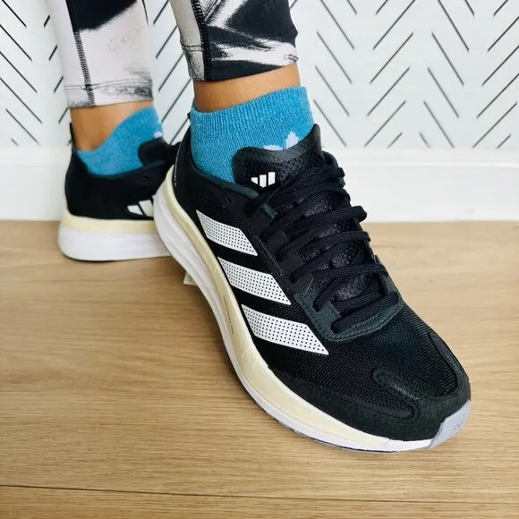 🤩Adidas Adizero Boston 11 Size 7.5 Women Running Shoes Lightweight Black GX6657