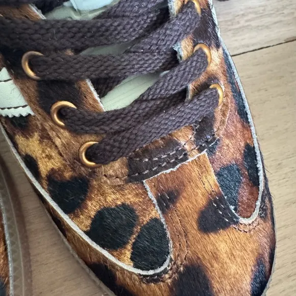 Adidas Brown and Blue Leopard Print Samba Slip-On Sneakers by Wales Bonner