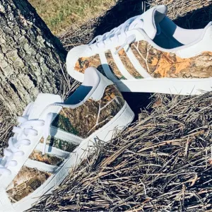 Adidas Camo Sneakers with White Stripes