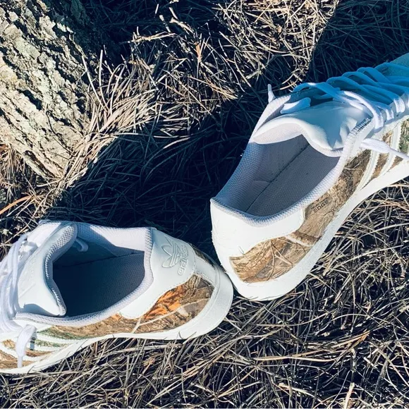 Adidas Camo Sneakers with White Stripes