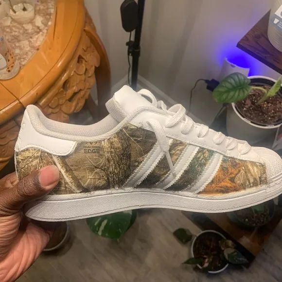Adidas Camo Sneakers with White Stripes