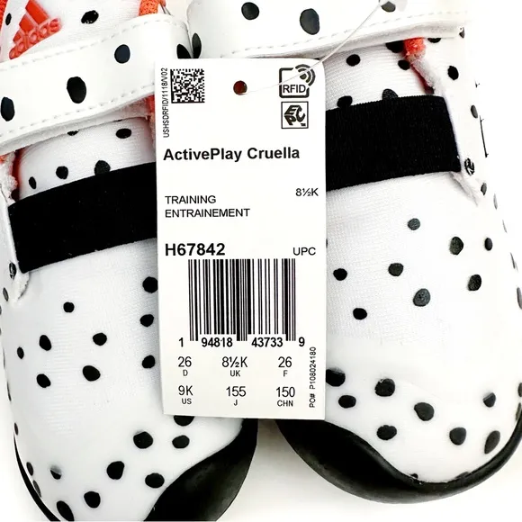 Adidas Disney 101 Dalmatians ActivePlay Sneakers Kids Size 9K Active Play