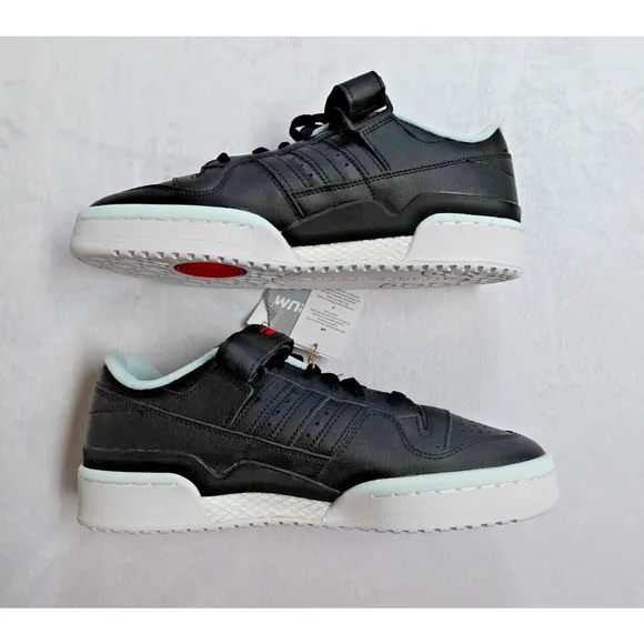 Adidas Forum Low Men's Shoes Sneakers Core Black Almost Blue HQ4536 Size 10