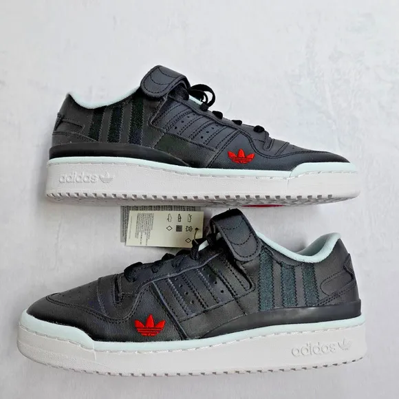 Adidas Forum Low Men's Shoes Sneakers Core Black Almost Blue HQ4536 Size 10