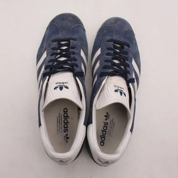 Adidas Gazelle Originals Men's Size 10.5 Navy White Trainers Casual Sneakers