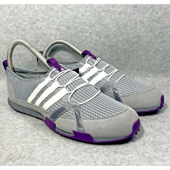 Adidas Golf Shoes Climacool Ballerina Womens 8.5 Gray Purple Lace Up Ultra Light
