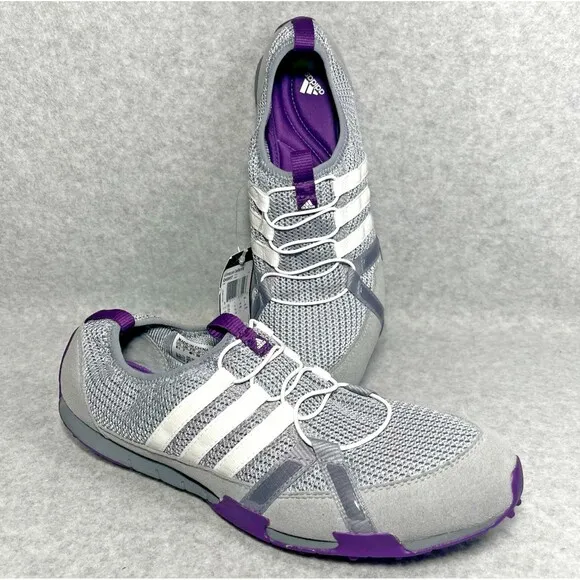 Adidas Golf Shoes Climacool Ballerina Womens 8.5 Gray Purple Lace Up Ultra Light
