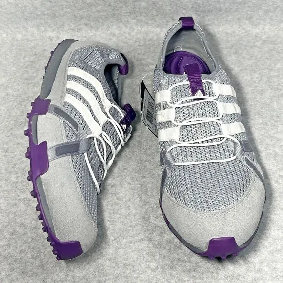 Adidas Golf Shoes Climacool Ballerina Womens 8.5 Gray Purple Lace Up Ultra Light