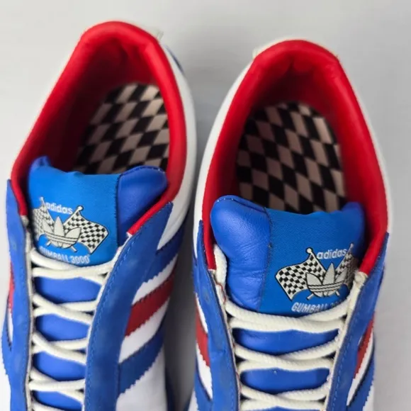 Adidas Gumball 3000 Racing Sneakers Mens 8 White Blue Red Striped 2007